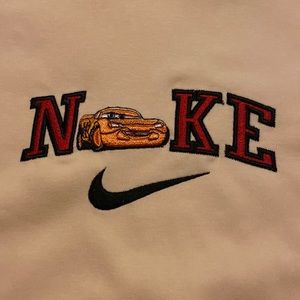 Embroidered Nike Crewneck Lightning McQueen